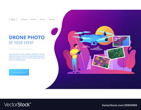Aerial Photography Concept Landing Page Royalty Free Vector