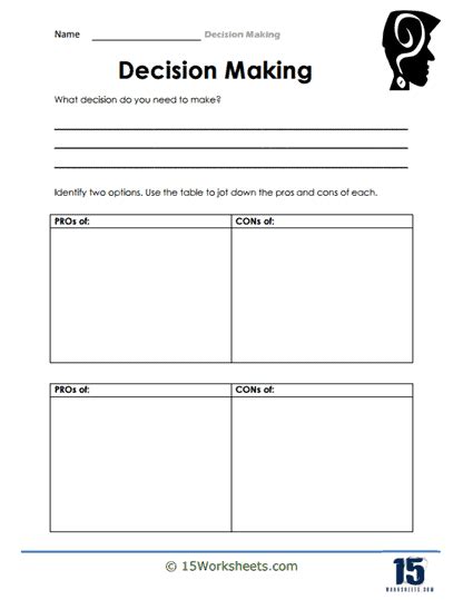 Decision Making Worksheets 15