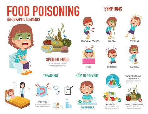 Infographic Causes Food Poisoning With Symbols Vector Image Hot Hot Sex Picture