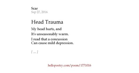 Head Trauma by Scar - Hello Poetry