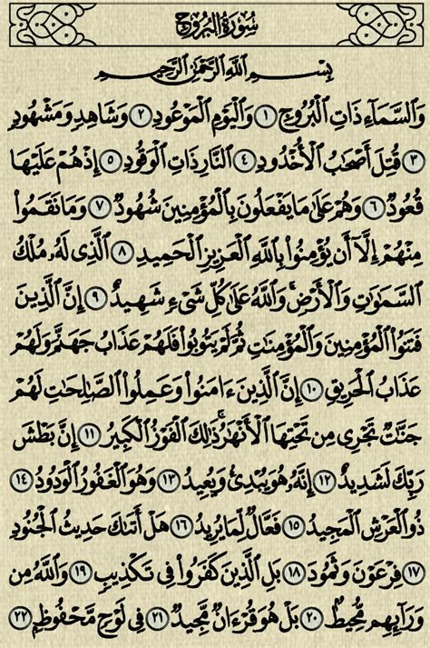 Surah Al Buruj Explanation And Benefits