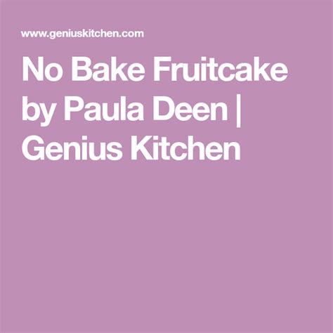 Drop by rounded tablespoonfuls onto a greased cookie sheet. No Bake Fruitcake by Paula Deen | Food.com | Recipe ...