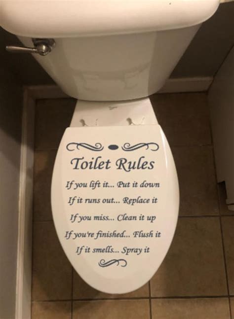Toilet Rules If You Lift It Put It Down If It Runs Out Etsy Bathroom