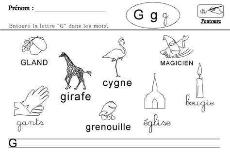 Maternelle Lecture Des Lettres De Lalphabet Lettre G Lettre A