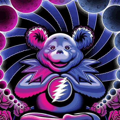 The Grateful Bear Ilustration Poster By The Bear In 2020 Grateful