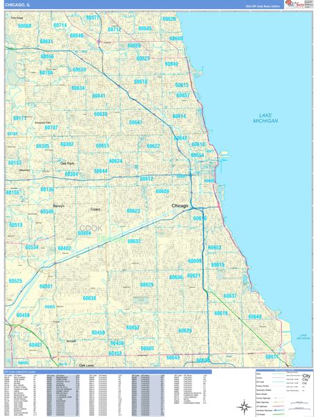 Chicago Illinois Zip Code Maps Basic