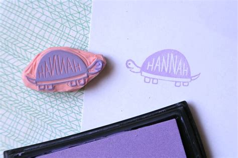 Personalized Name Turtle Stamp Etsy