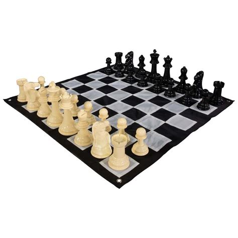 Megachess 8 Tall Oversized Chess Set With Stay Flat Nylon Board