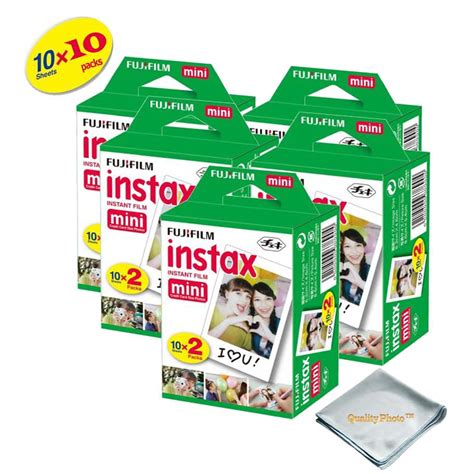 Fujifilm Instax Mini 9 Instant Film 10 Pack 100 Sheets White For
