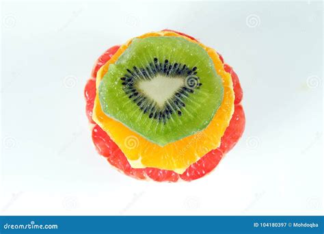 Sliced Fruit Stack Stock Image Image Of Sliced Mixed 104180397