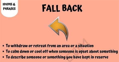 fall back meaning what does the useful phrase fall back mean 7esl