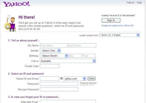 Yahoo Email Account Info Page Sign Up And Login To Your Yahoo Mail