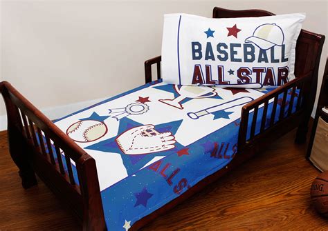 Baseball Toddler Bed Set Kids Sports Bedding Sheet Personalizable
