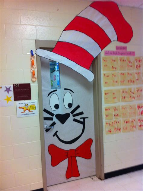 The Cat In The Hat Door Seuss Crafts Dr Seuss Preschool Seuss Classroom