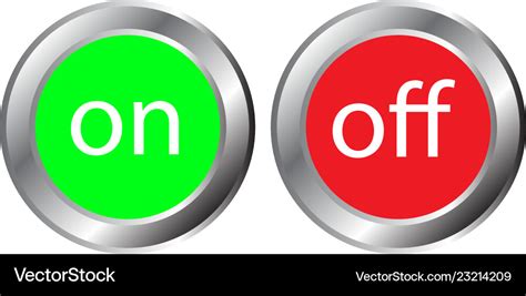 On And Off Button White Background Royalty Free Vector Image