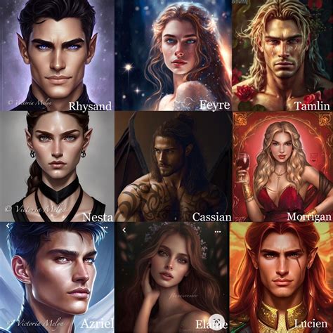Acotar Cast Pt In A Court Of Mist And Fury Sarah J Maas Books Character Portraits