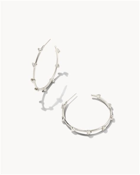 Haven Heart Hoop Earrings In Silver Kendra Scott