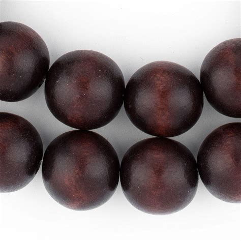 Dark Brown Round Natural Wood Beads 20mm The Bead Chest