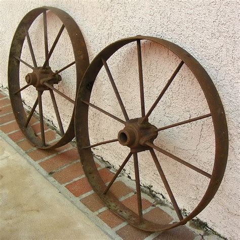 Wagon Wheels Steel Spoke Rim 24 In Pair Original Vintage