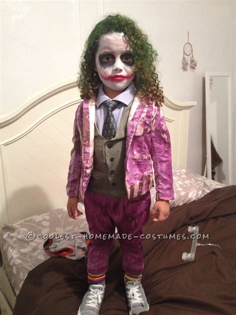 He raised his nonexistent brows and asked for your name. Creative and Unique Homemade Joker Costume for a Toddler ...