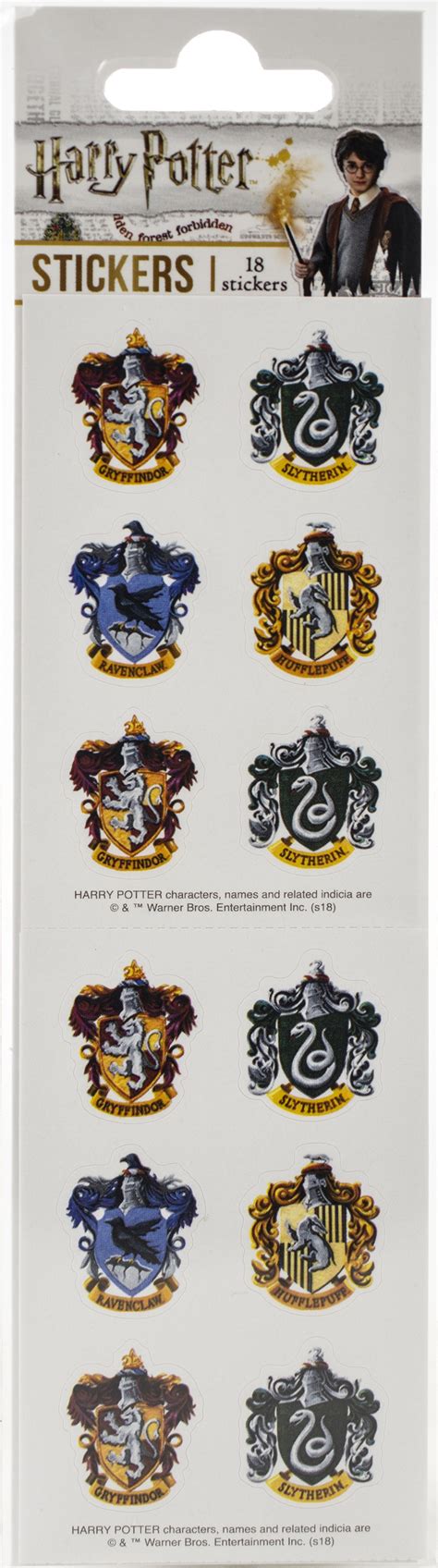 Paper House Sticker Sheets 2x8 3pkg Harry Potter Crests 767636827479