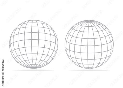 gray vector grid earth globe icons isolated on white background stock vector adobe stock