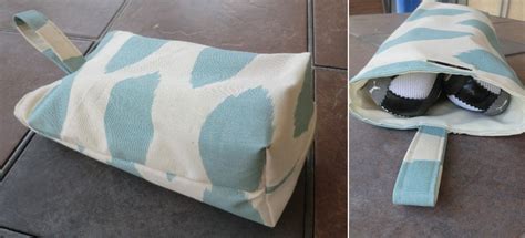 Travel shoe bags + technique: a finished opening in fabric