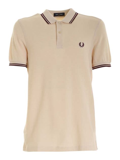 Polo Shirts Fred Perry Embroidered Logo Polo Shirt In Cream Color M3600l42