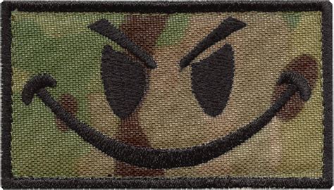 Multicam Smiley Evil Angry Green Morale Tactical Military