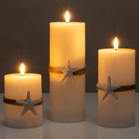 Startseite » hilfe & service » telefon. ELAMBIA 3 LED-Kerzen Rustik-Optik Seestern-Design Flamme ...