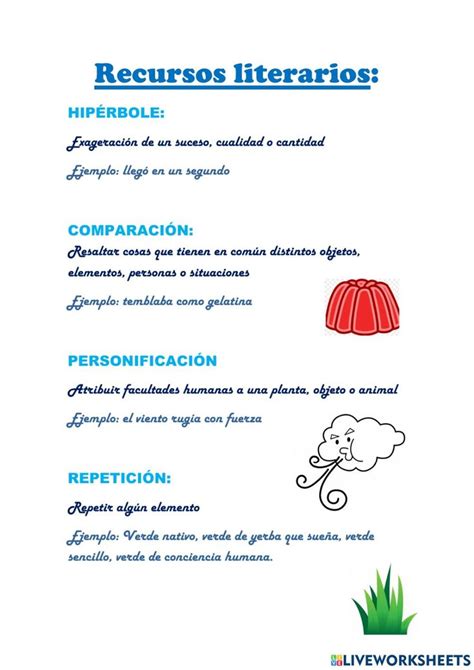 Los Recursos Literarios Interactive Worksheet