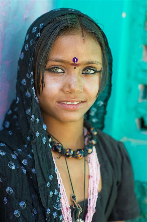 Portrait Of A Beautiful Green Eyed Rajasthani Girl Letsch Focus