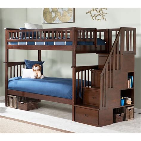 The atlantic furniture columbia full over full staircase. Atlantic Furniture Columbia Twin Over Twin Staircase Bunk ...
