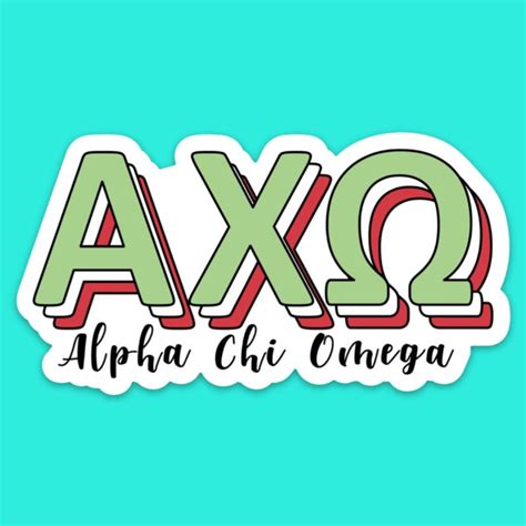 Alpha Chi Omega Sorority Layered Letters Sticker Decal Etsyde