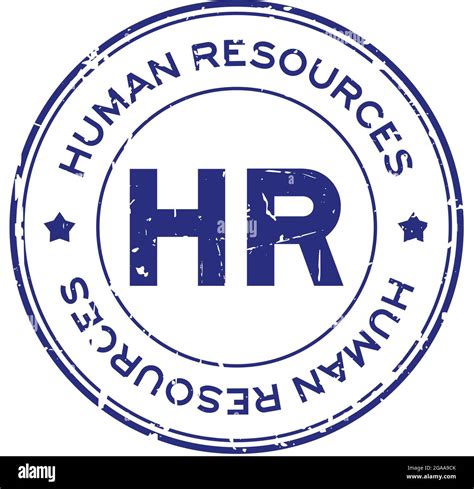 Grunge Blue Hr Word Abbreviation Of Human Resources Round Rubber Seal