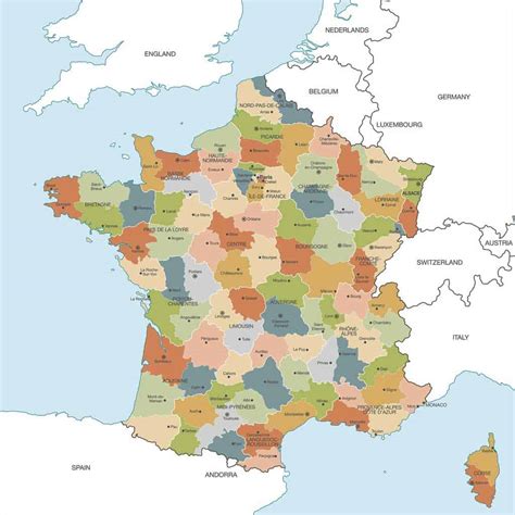 Mapa De Francia Con Regiones Y Departamentos Mapas De Francia Para