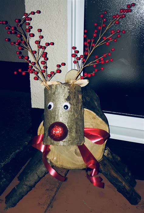 Frontgate christmas decorations reindeers pictures. Rudolf Log Reindeer - Soooo pleased with this little fella ...