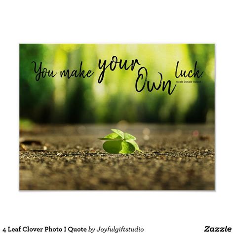 4 Leaf Clover Photo I Quote Poster In 2021 Quote Posters