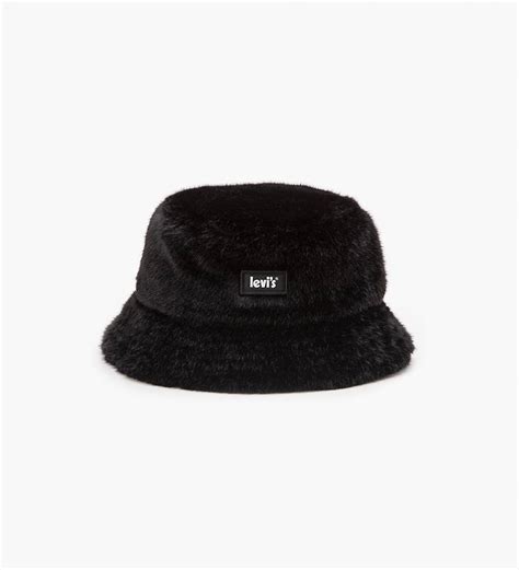 Faux Fur Bucket Hat Black Levis Us