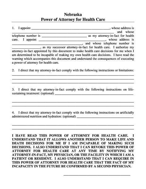 Free Printable Medical Power Of Attorney Form En Español When