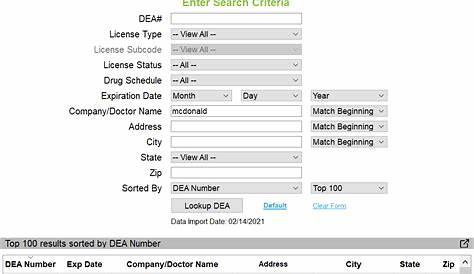DEA License Lookup: Secure, compliant, flexible search of the DEA database.