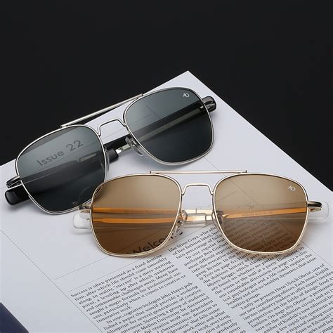 Men Aviator Sunglasses Men Brand Designer Ao Glasses Male American Army Fashion Trendy Square