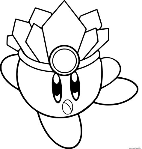 Coloriage Kirby Avec Une Couronne Jecolorie Com
