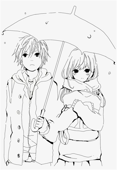 Boy And Girl Love Drawing At Getdrawings Anime Couple Colouring Pages