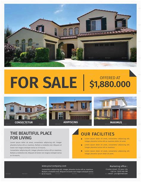 Home For Sale Flyer Real Estate Flyers Real Estate Real Estate Buying