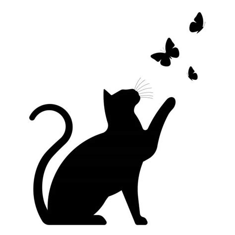 Cat Chasing Butterfly Illustrations Royalty Free Vector Graphics