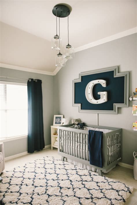 Grey is a timeless, neutral and elegant tone that works so well for girls and boys alike, and it's also perfect for a shared unisex room. Grayson's Modern Grey, Navy and White Nursery - Project ...