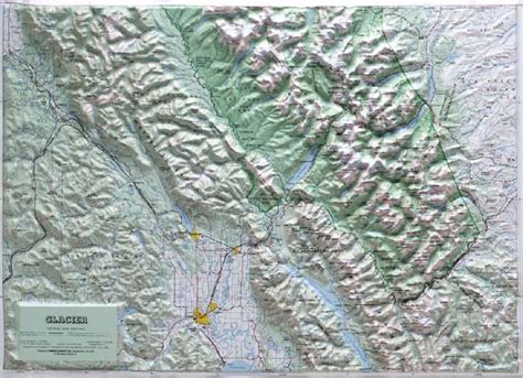 Hubbard Scientific Raised Relief Map Glacier National Park Hubbard