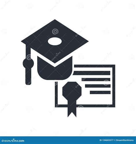 Graduation Cap And Diploma Icon Vector Sign And Symbol Isolated On