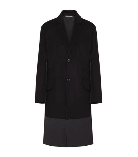 Valentino Black Wool Rich Double Breasted Coat Harrods UK